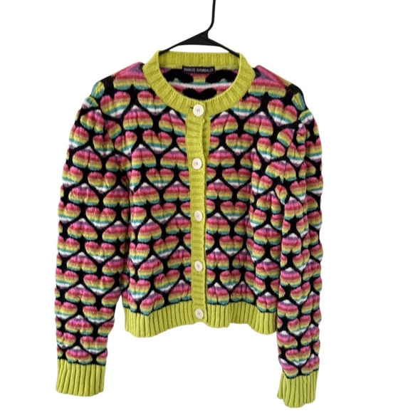 Marco Rambaldi Jacquard Hearts Cardigan - Picture 7 of 12